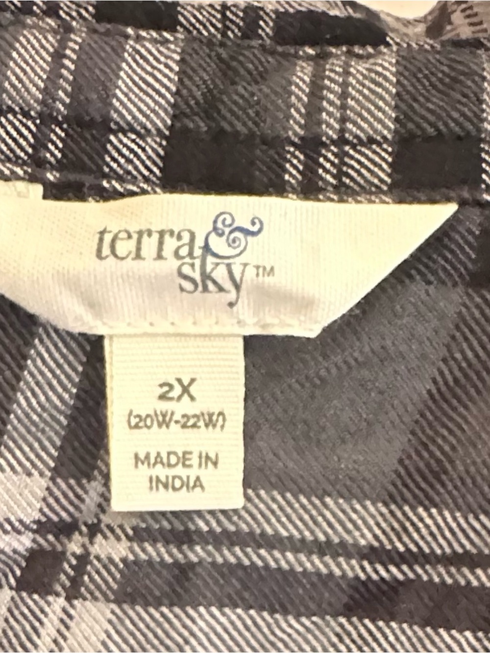 Terra & Sky Black and Gray Plaid Button-Down Shirt - Picture 3 of 3